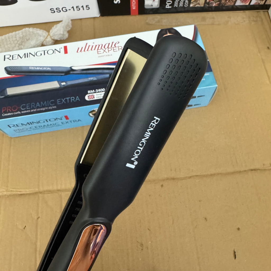 Remington Pro-Ceramic Extra Hair Straightener RM-3400 | Fast Heat, Adjustable Temperature, Smooth Styling