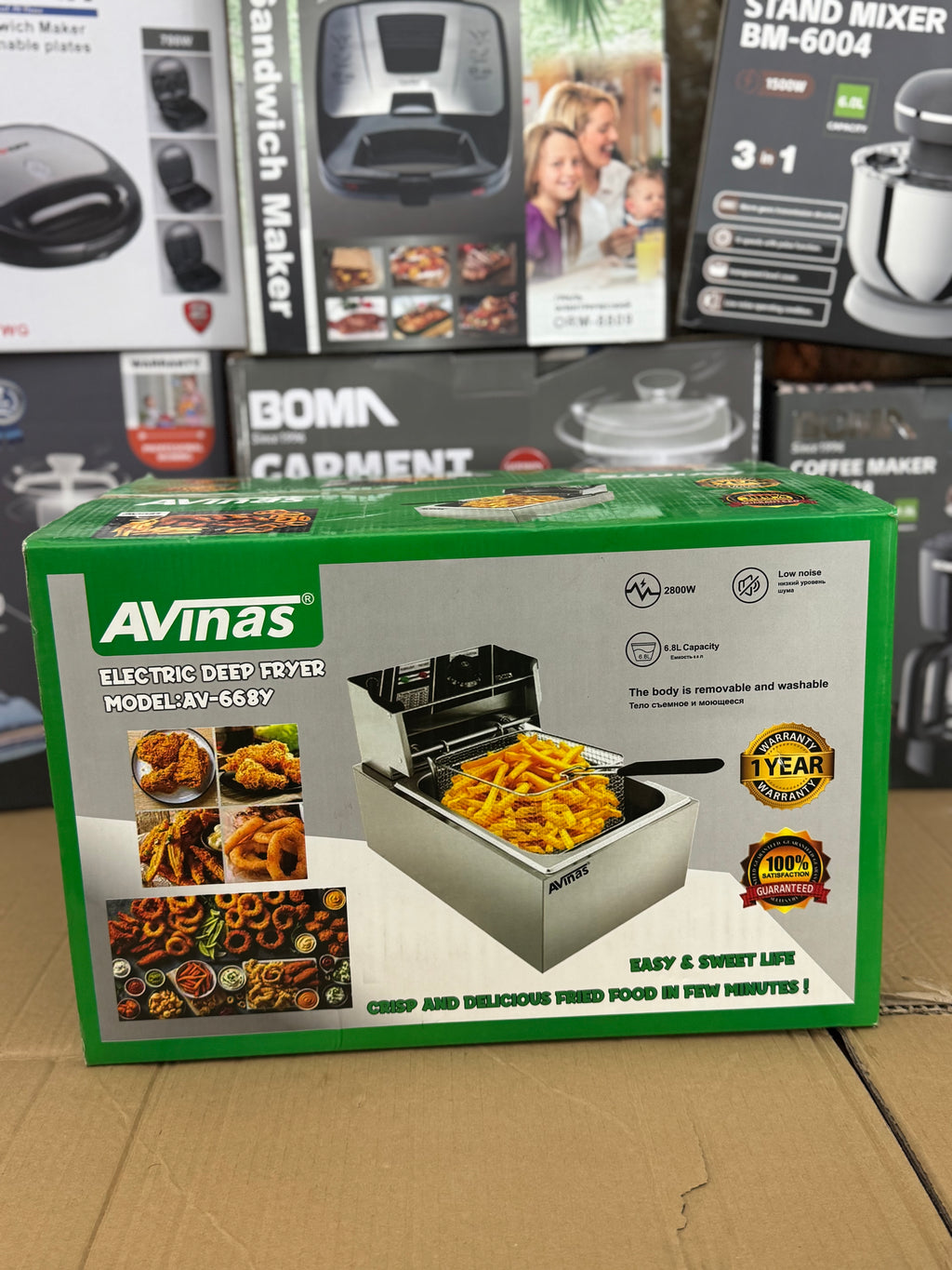 AVinas AV-668Y Electric Deep Fryer | 2800W Stainless Steel Commercial Fryer