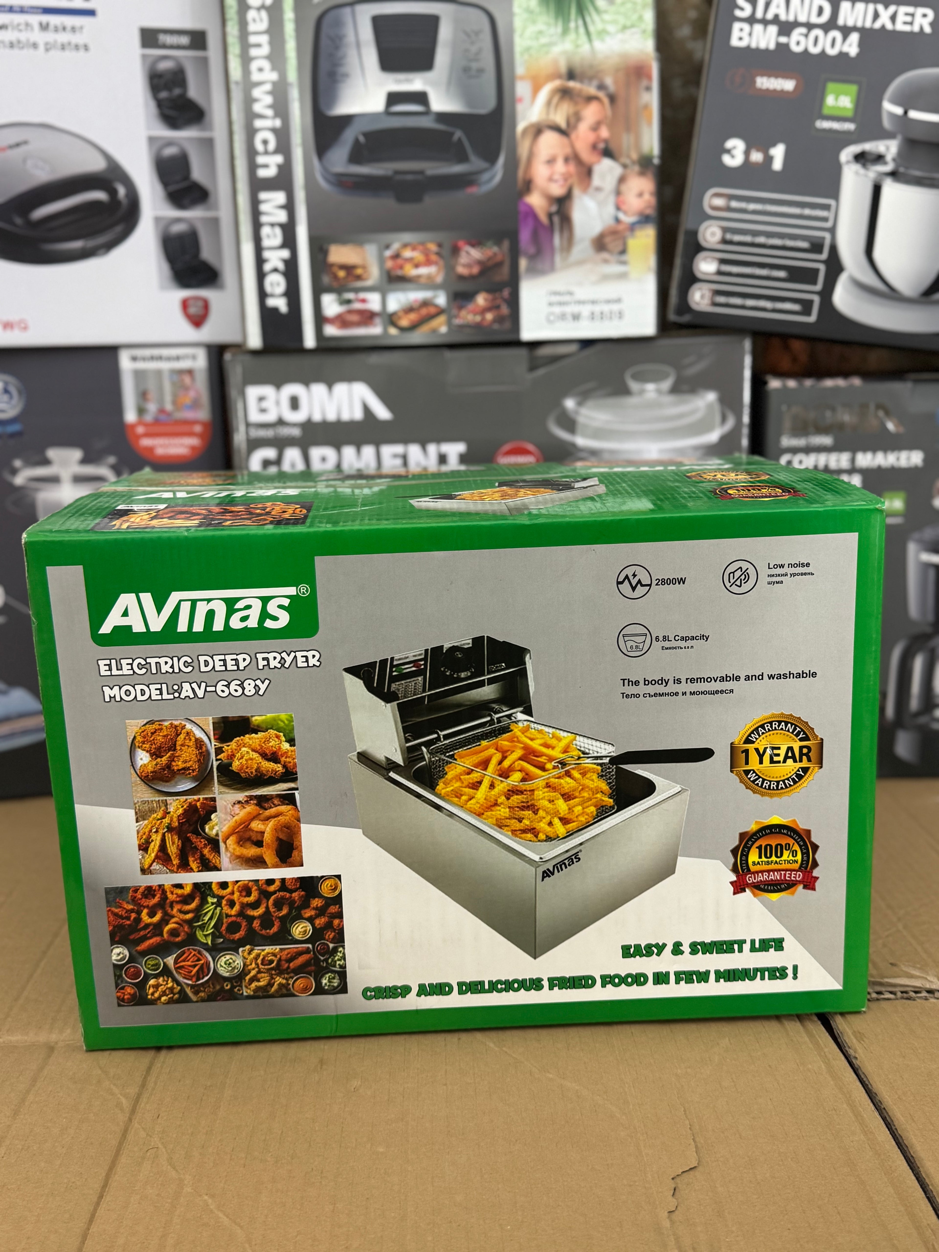 AVinas AV-668Y Electric Deep Fryer | 2800W Stainless Steel Commercial Fryer