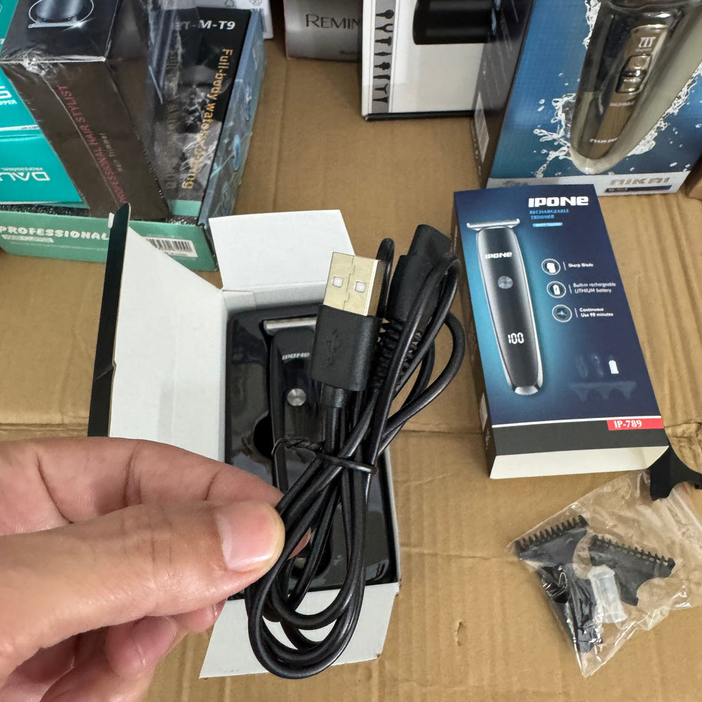 Lot Imported Ipone IP-789 Rechargeable Trimmer - 90 Min Use Cordless Hair Clipper