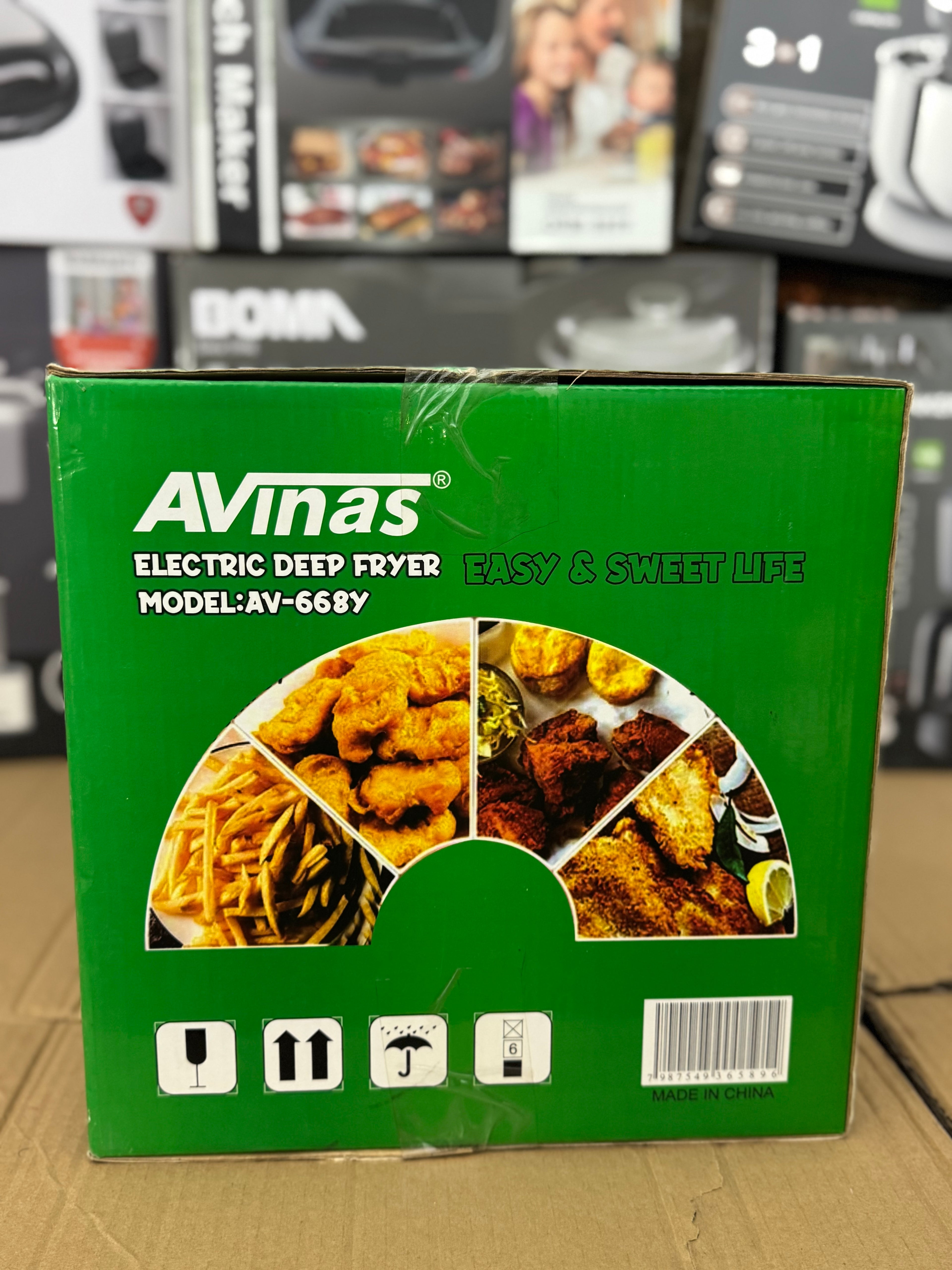 AVinas AV-668Y Electric Deep Fryer | 2800W Stainless Steel Commercial Fryer