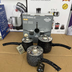 UAKEEN 6-Piece Granite Coffee Pot Set with Lids - Non-Stick Turkish Briki Set