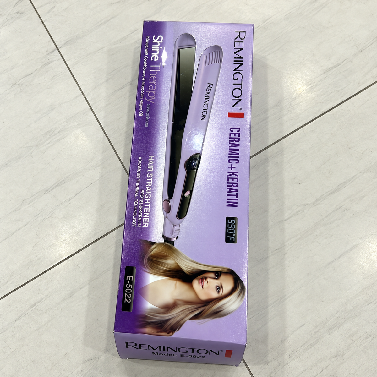 Remington Shine Therapy Ceramic + Keratin Hair Straightener E-5022 – Purple Digital Flat Iron
