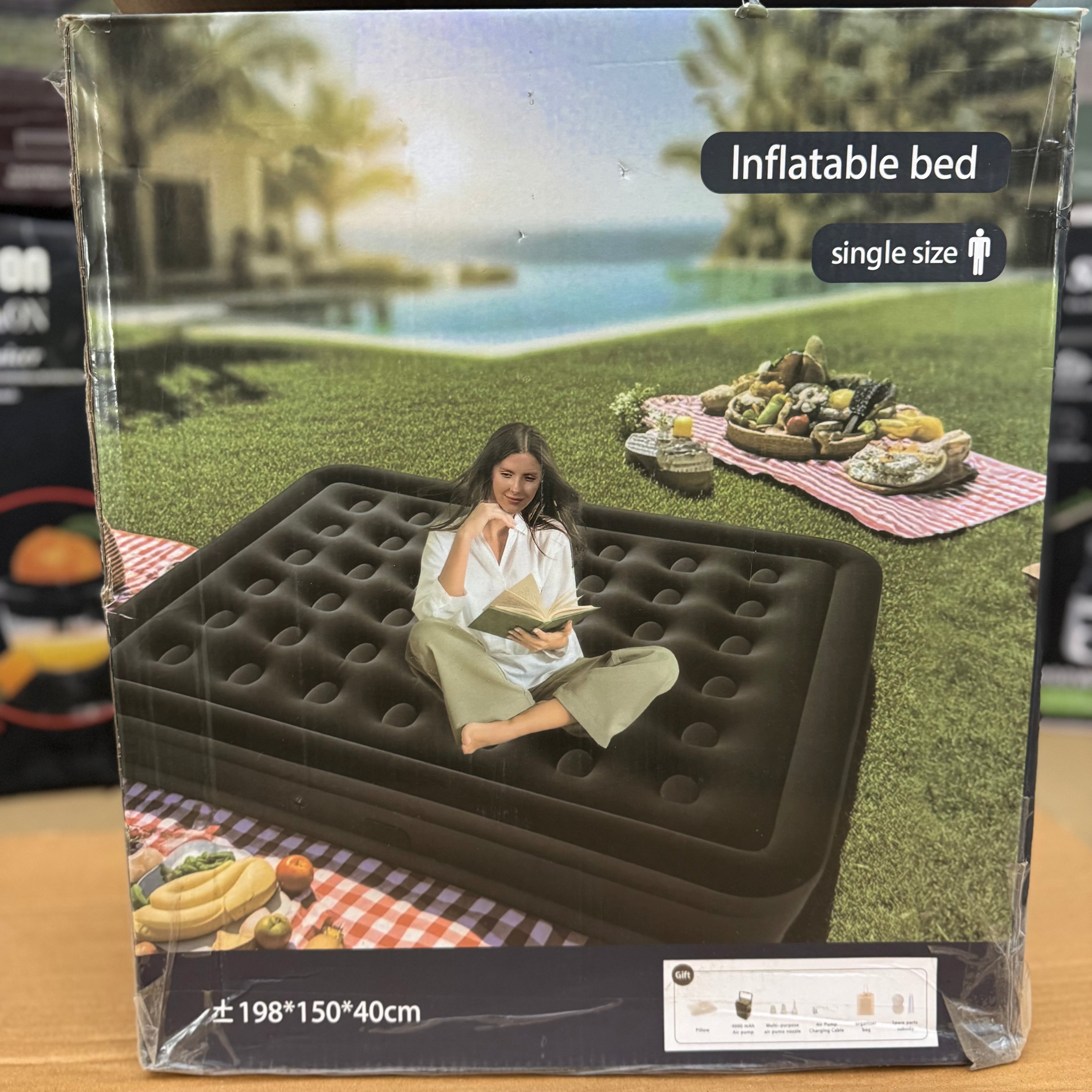 Single Size Inflatable Air Bed - Model 198 Lot Imported