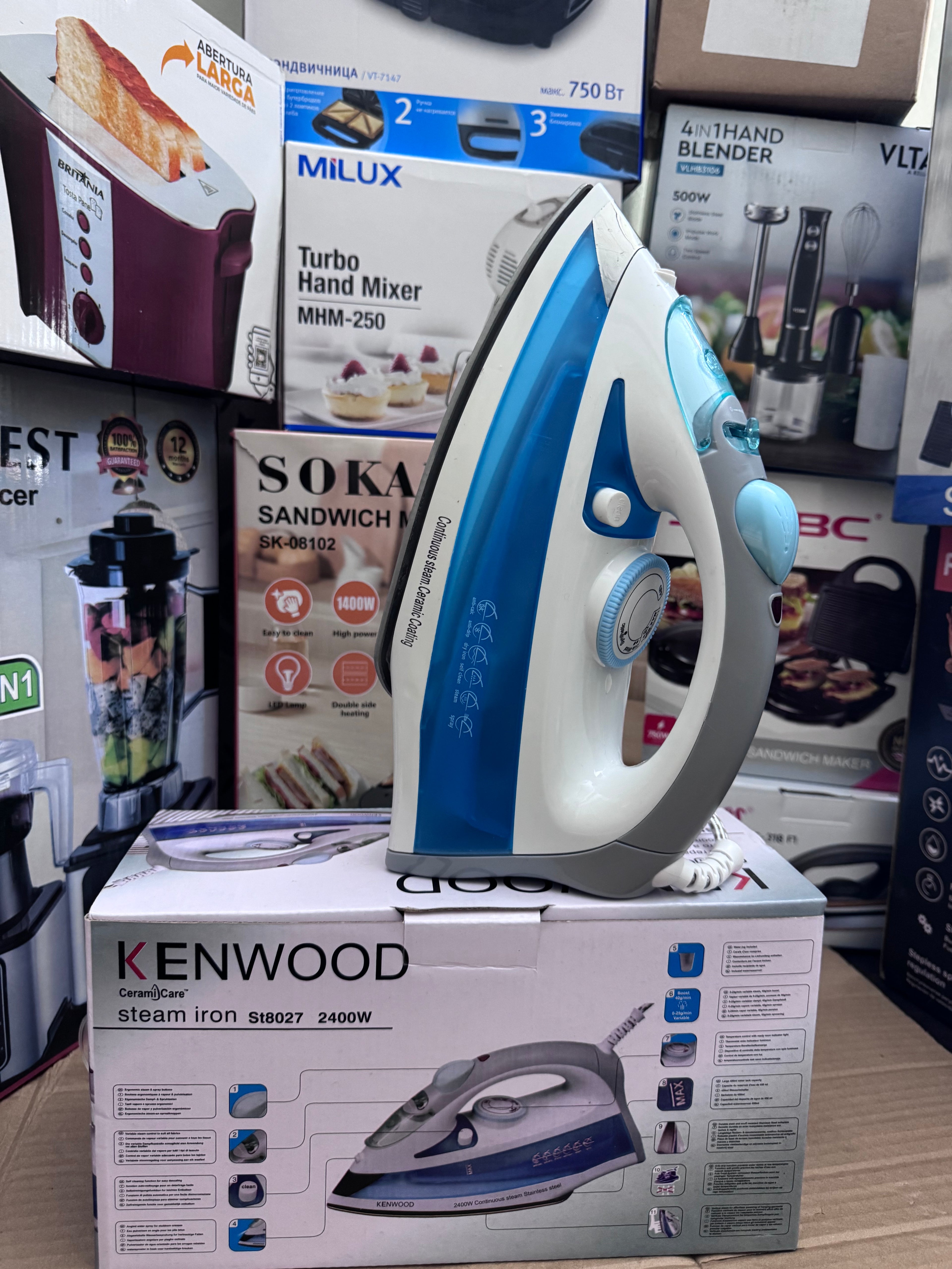Kenwood Steam Iron ST8027 2400W Ceramic Soleplate – Lot Imported | Original Quality