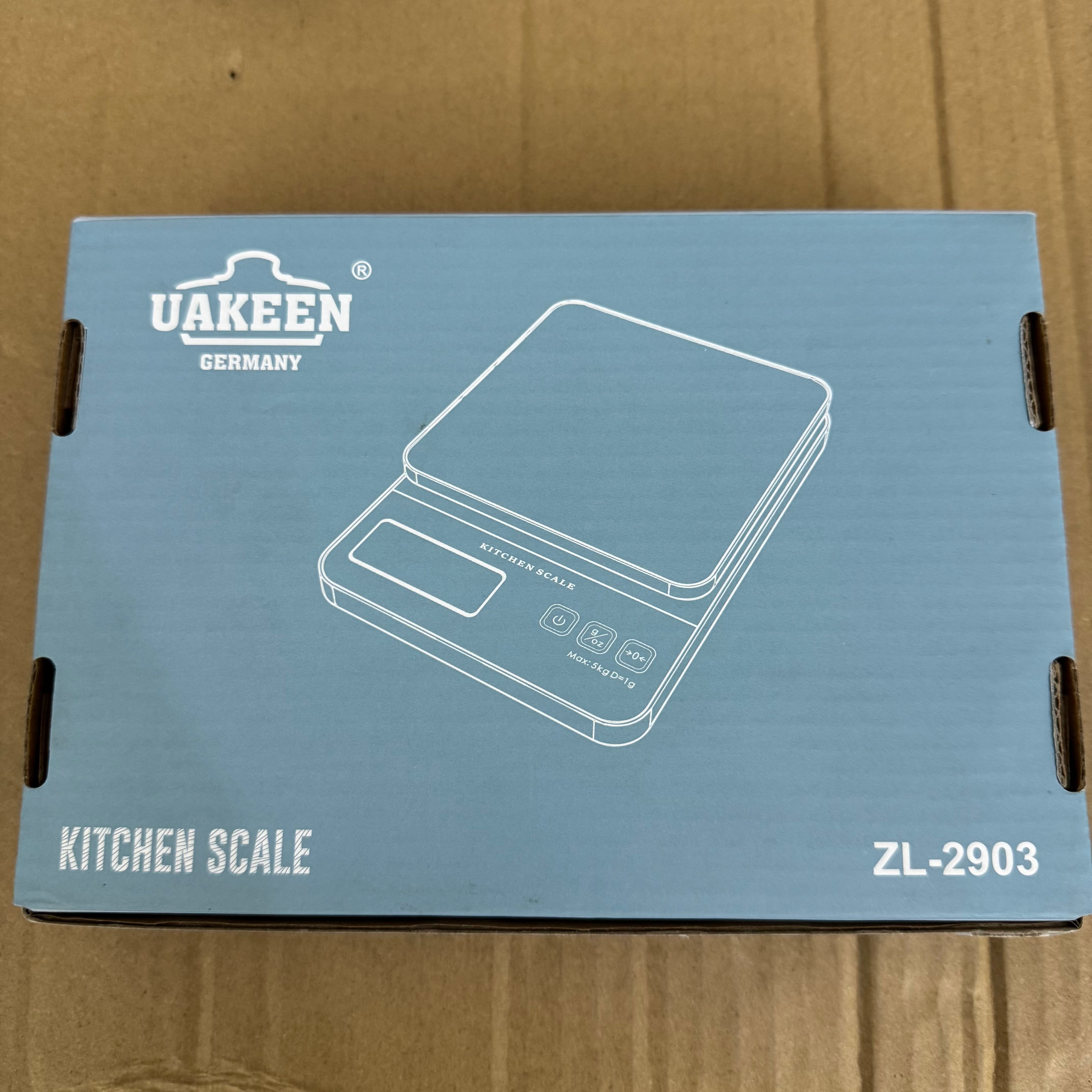 Uakeen Germany Digital Kitchen Scale | High-Precision Silver Food Scale