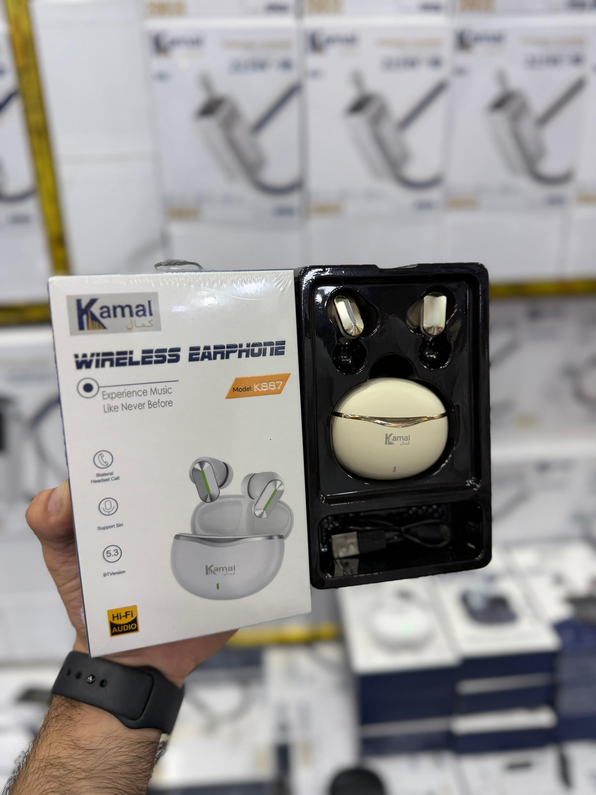Kamal K887 Wireless Earphones – Bluetooth 5.3 TWS Earbuds with Hi-Fi Audio & Charging Case