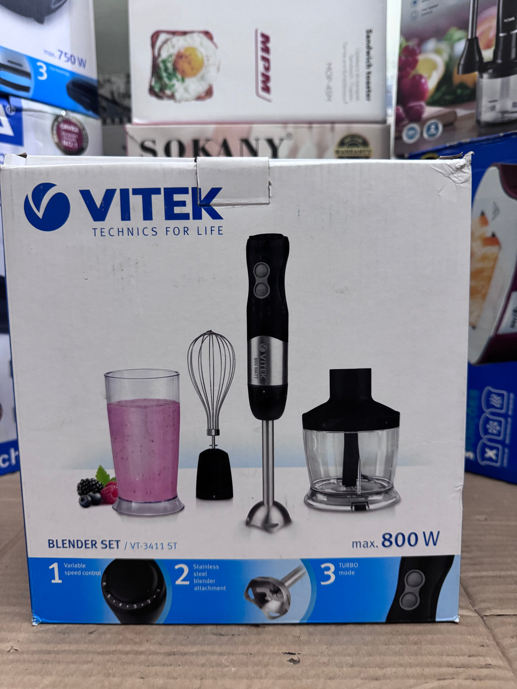 VITEK VT3411 ST Hand Blender Set 800W – Lot Imported | Multi-Function Blender for Kitchen