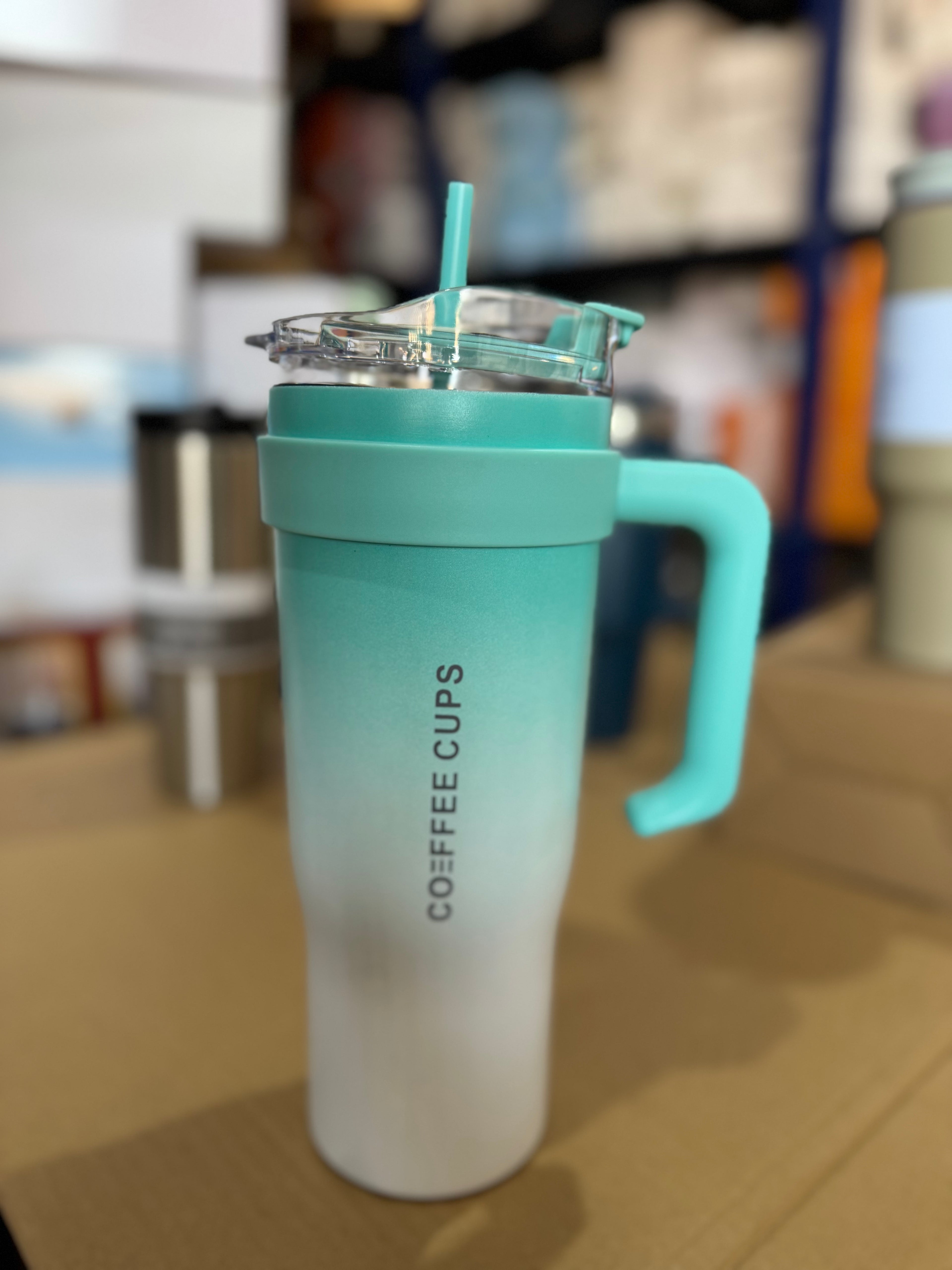 Gradient Insulated Tumbler with Handle | 1200ml Stainless Steel Travel Mug