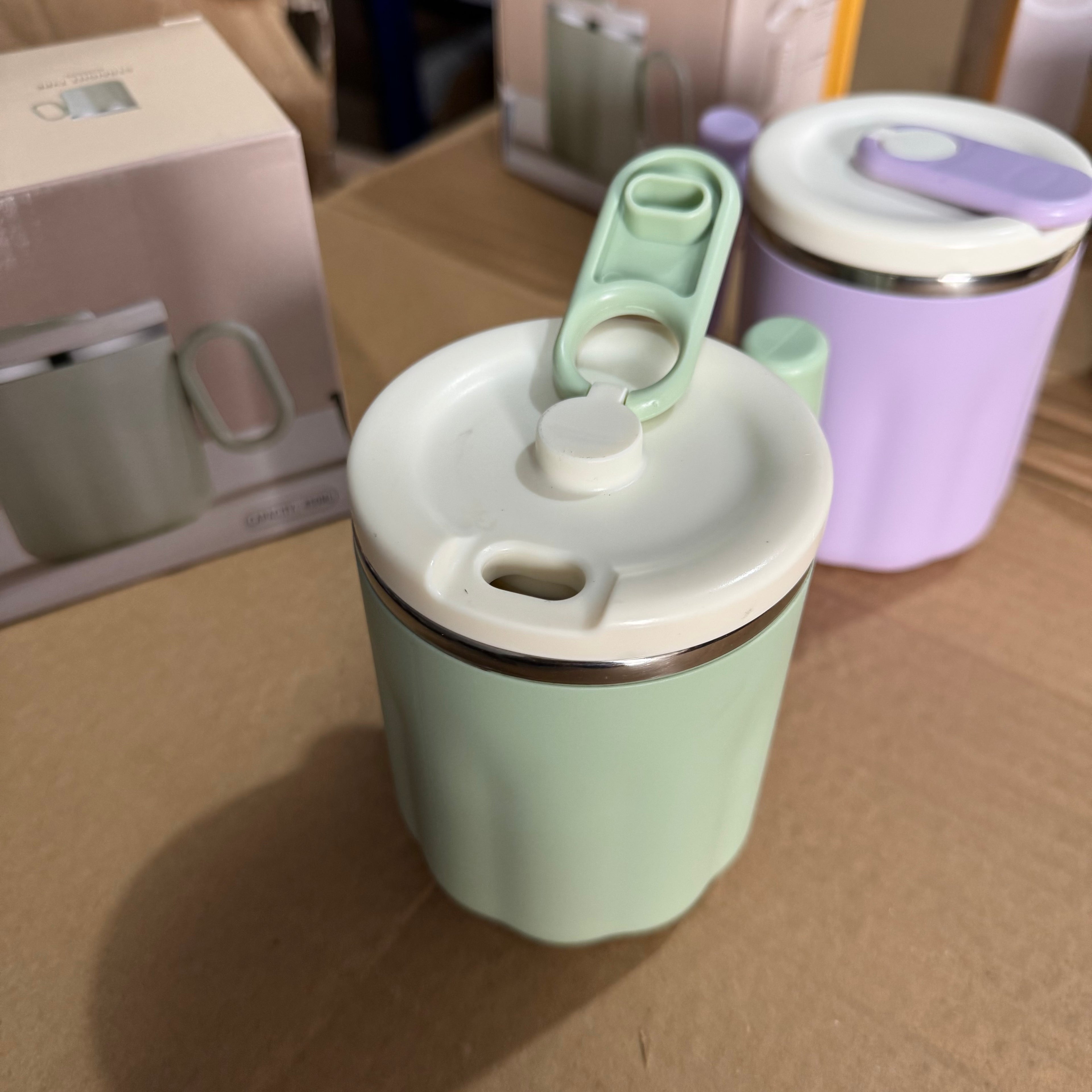 Sage Green | 450ml Double-Layer Heat-Resistant Insulated Mug with Lid