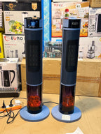 YANGZI 3D Flame Tower Heater with Remote Control – Digital Electric Fan Heater