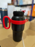 Premium 1000ml Black & Red Insulated Water Bottle | Vacuum Travel Mug