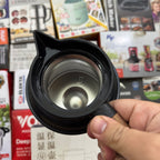 Premium 1.0L Insulated Thermal Tea Pot Black| Smart Temperature Display & Wood Handle