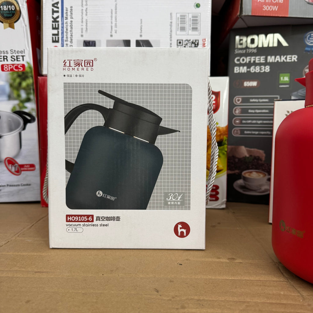 HOMERED 1.7L H09105-6 Vacuum Stainless Steel Thermal Flask | Insulated Coffee & Tea Pot