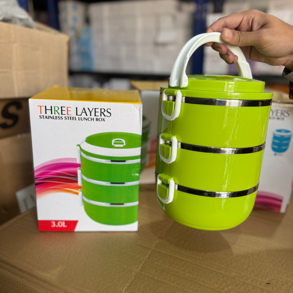 Lot Imported 3.0L Extra Large 3-Tier Stainless Steel Lunch Box