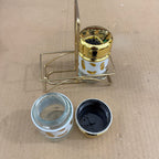 3-Piece Golden Glass Spice Jar Set JY3002