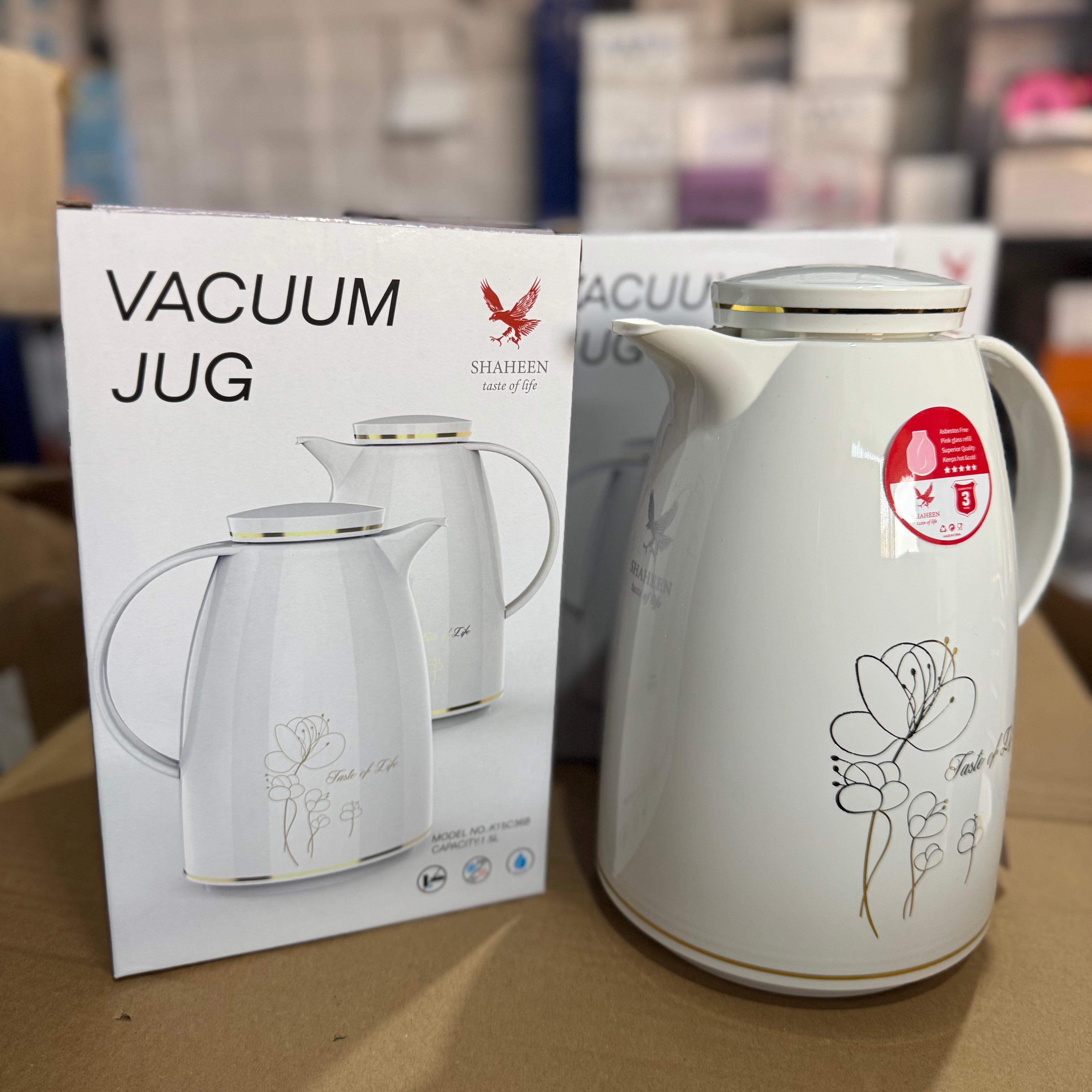 Shaheen 1.5L Vacuum Jug - Insulated Thermal Carafe for Coffee & Tea (Model K15C36B)