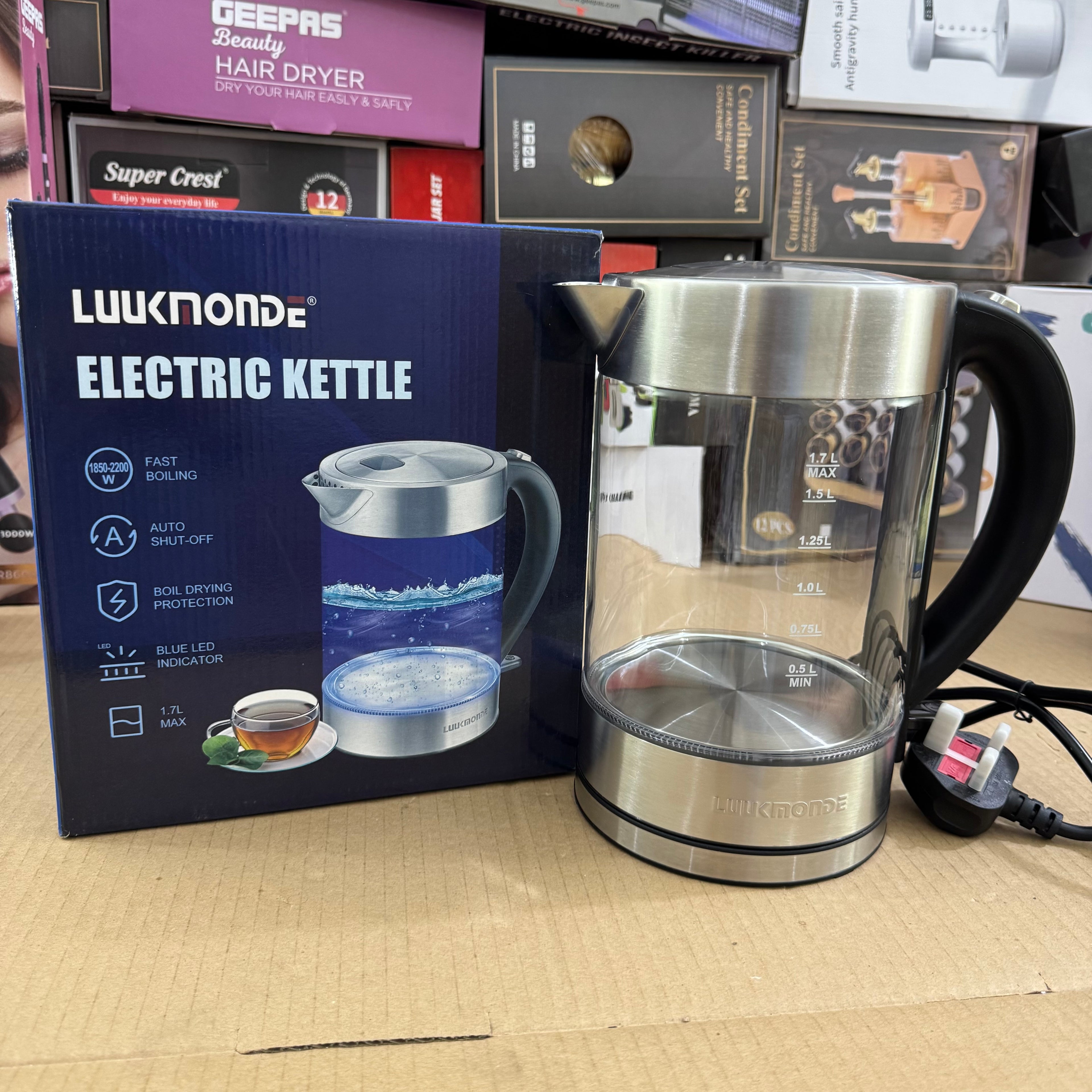 LUUKMONDE Glass Electric Kettle (1.7L) – German Original