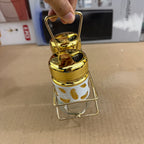 3-Piece Golden Glass Spice Jar Set JY3002