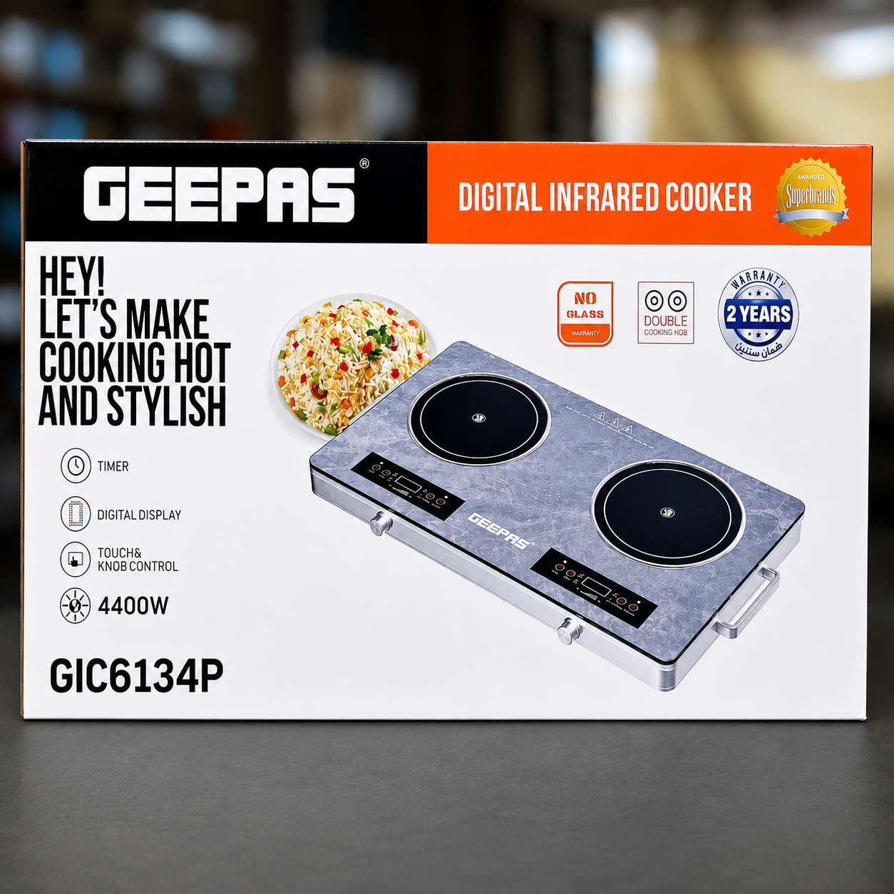Geepas Double Burner Infrared Stove GIC6134P