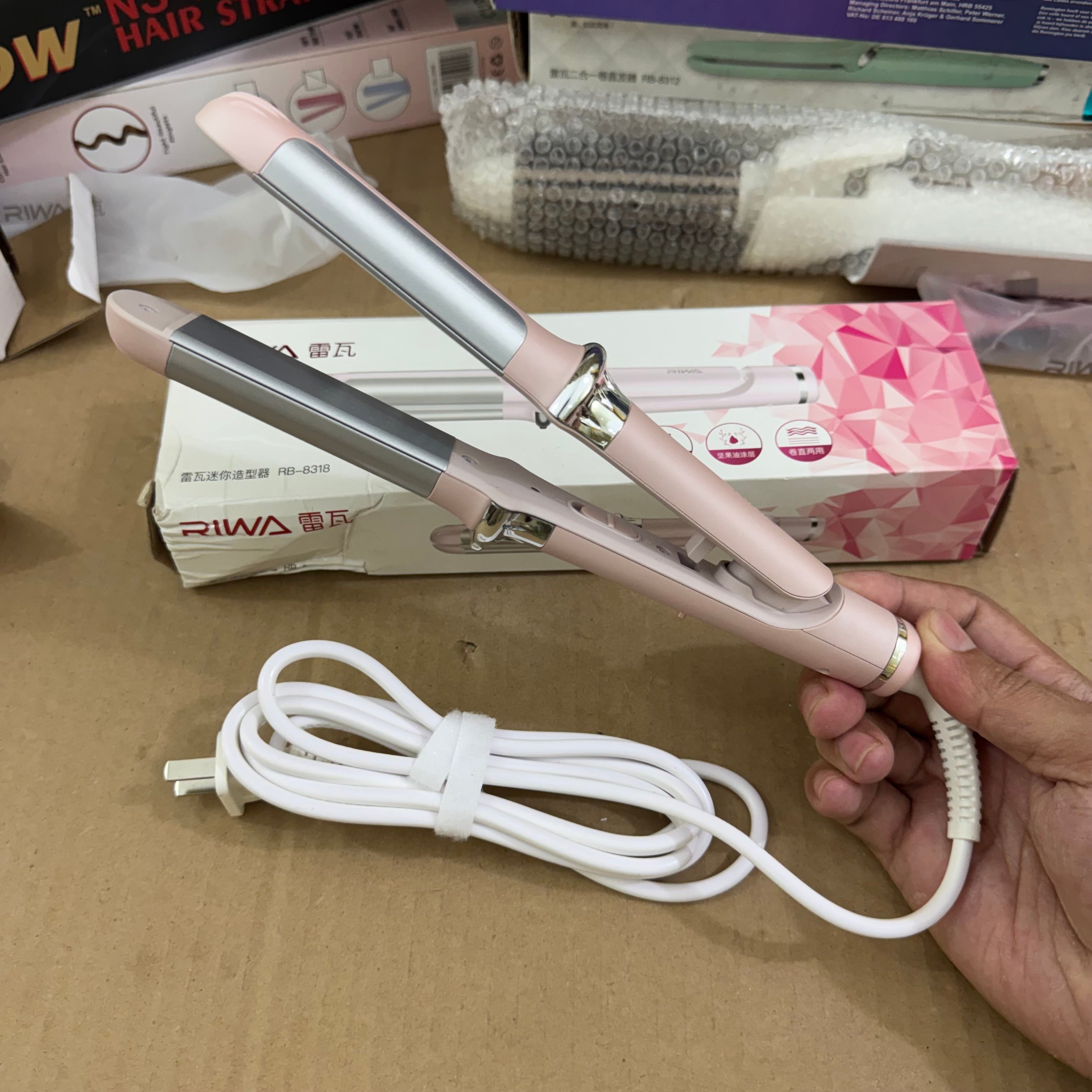 RIWA 2-in-1 Mini Hair Curler & Straightener RB-8318