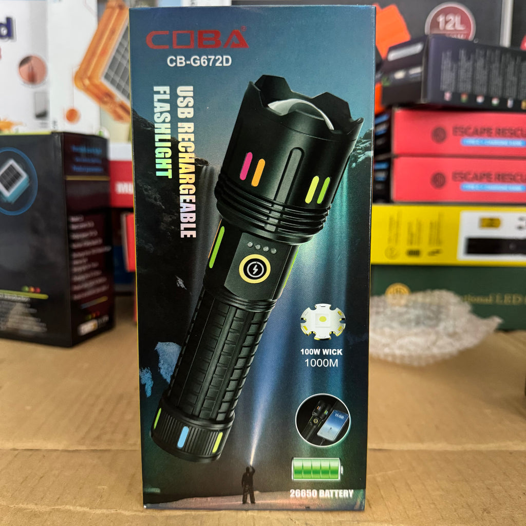 Lot Imported COBA  Rechargeable LED Flashlight-CB-G672D