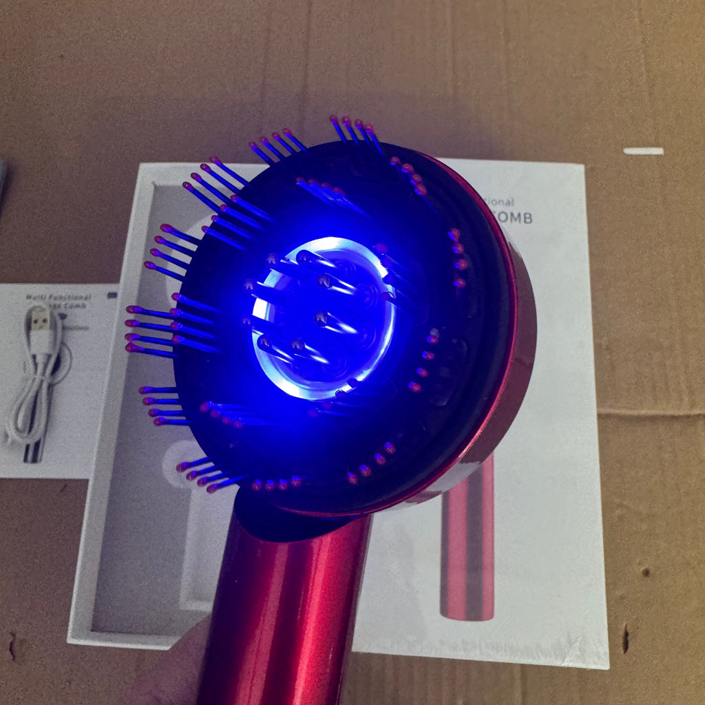 XYT-0801 Multi-Functional Electric Massage Comb – Scalp Massager Hair Growth Brush with Vibration & Red Light Therapy