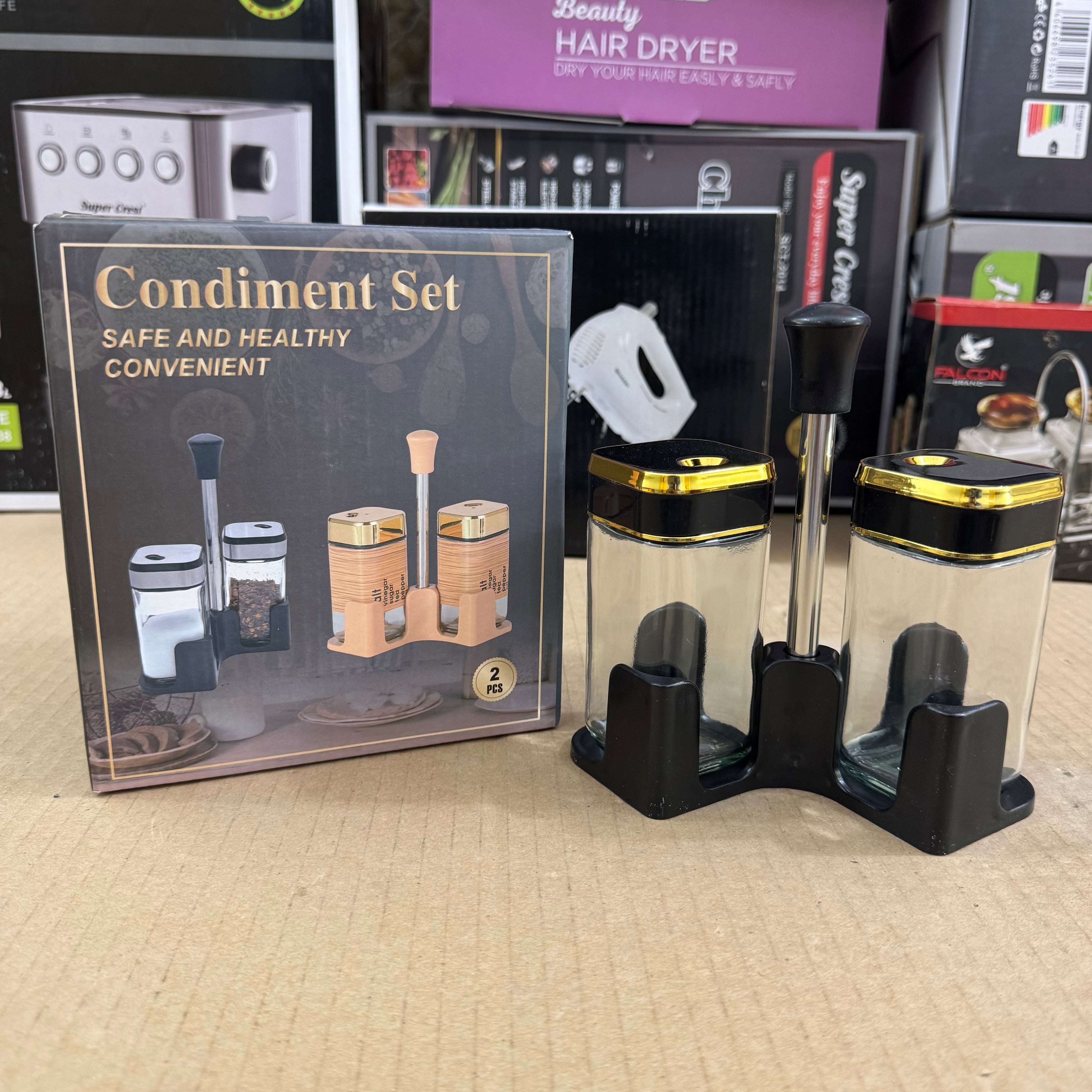 Glass 2-Piece Condiment Set