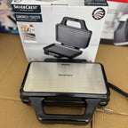 Silver Crest Sandwich Toaster – Non-Stick Electric 2 Slice Toast Maker with Stainless Steel Finish