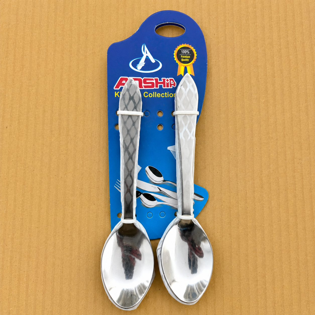 6-Piece Stainless Steel Tea Spoon Set with Designer Handle