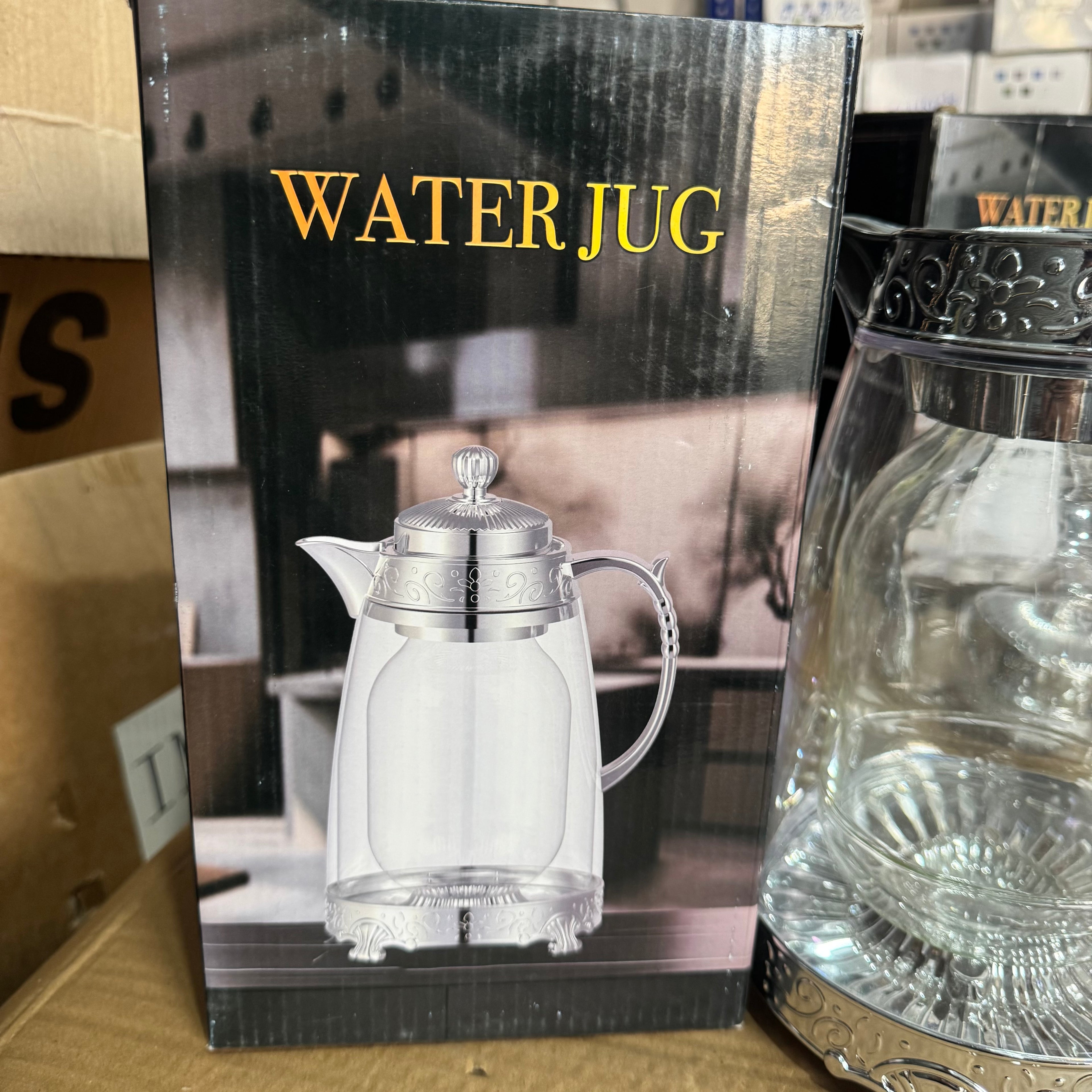 Luxury Gold Glass Water Jug silver Lot Imported