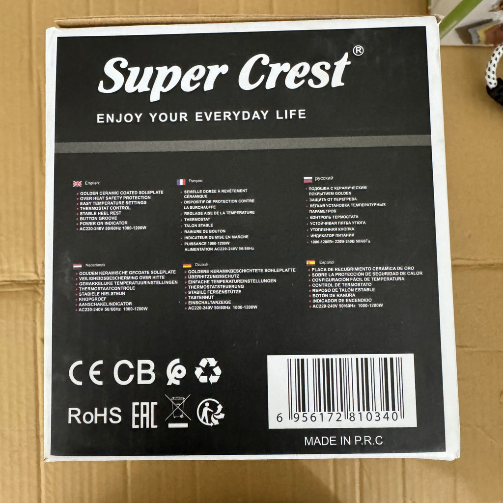 Lot Imported Super Crest SCT-1034 Heavy Dry Iron 1200W