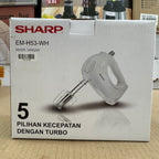 SHARP 5-Speed Hand Mixer EM-H53-WH