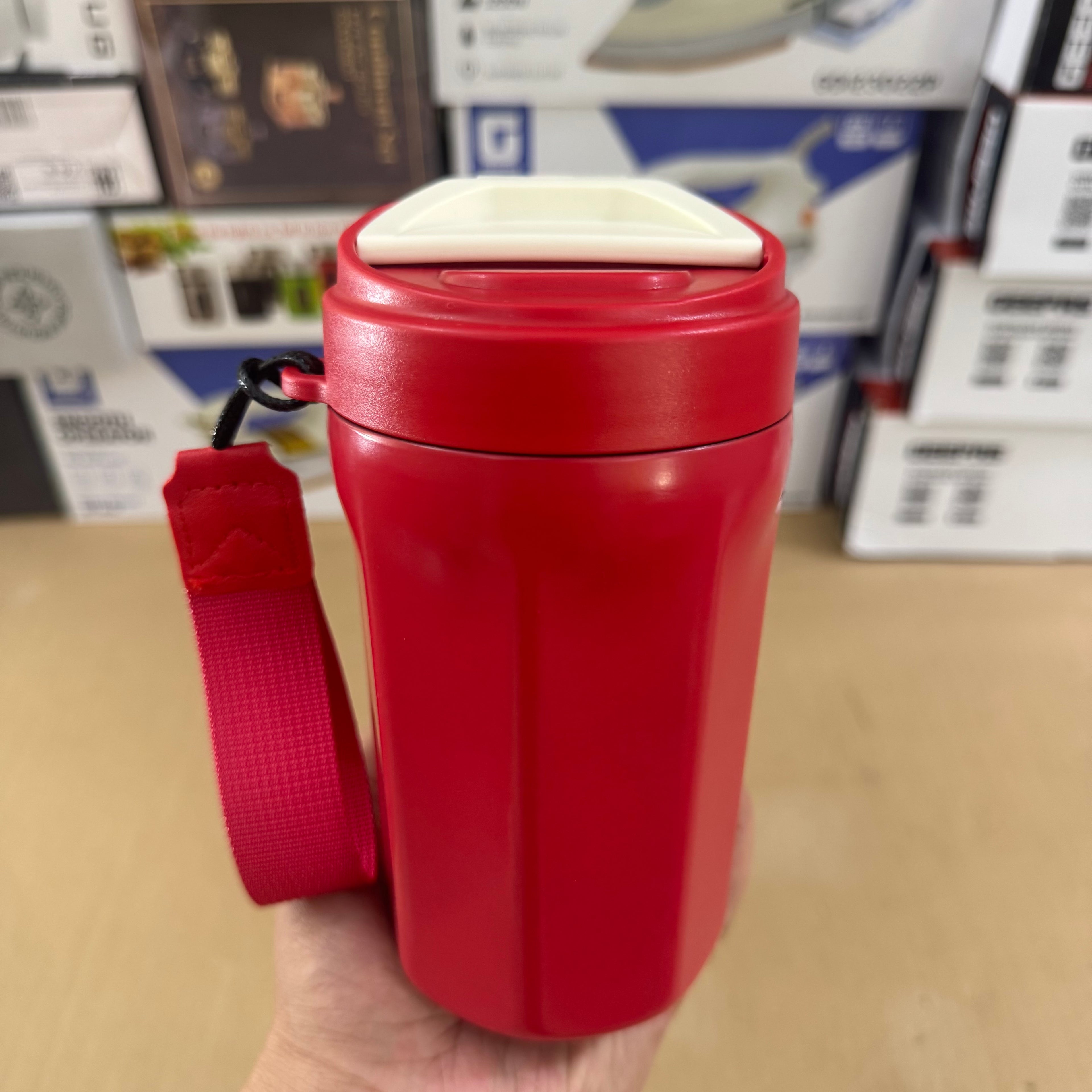 Stainless Steel Insulated Coffee Travel Mug with Carry Strap – Lot Imported