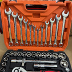 61-Pcs Professional Chrome Vanadium Socket & Wrench Tool Set German