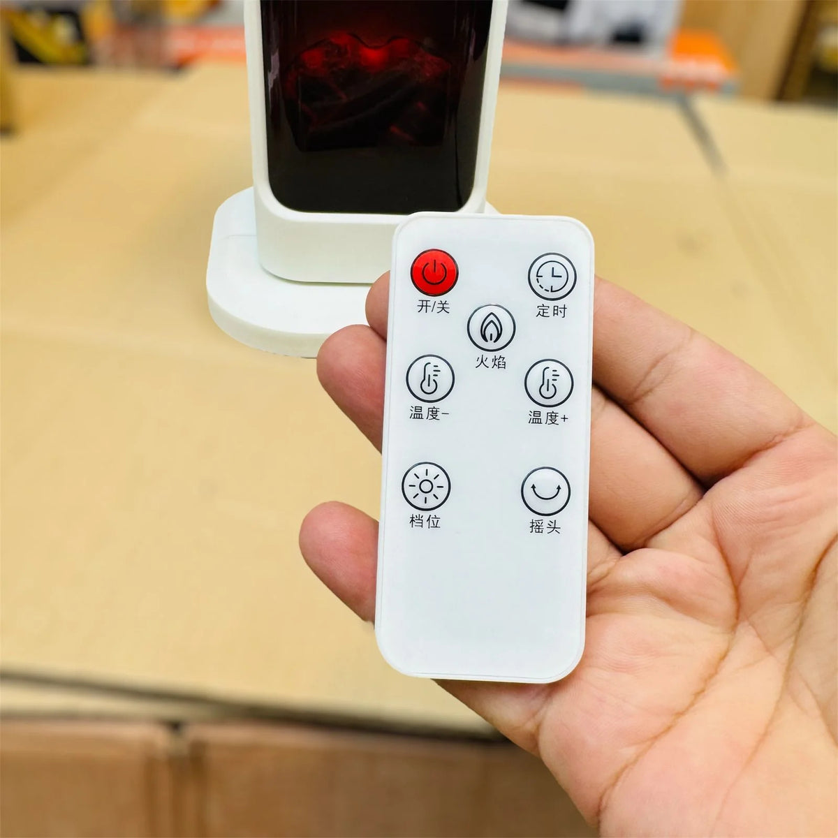 3D Flame Effect Ceramic Room Heater with Remote Control – Electric Space Heater