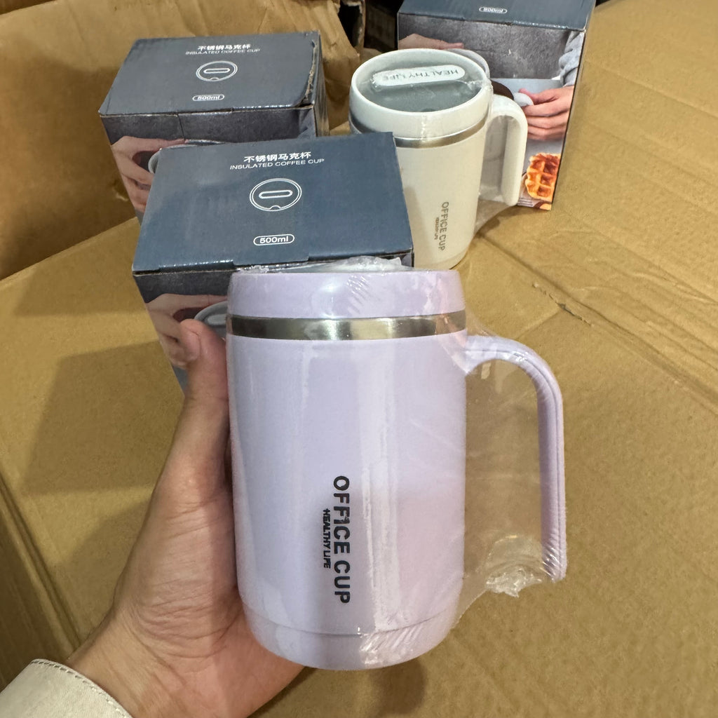 Cool Gray | 500ml Insulated Stainless Steel Office Cup with Lid