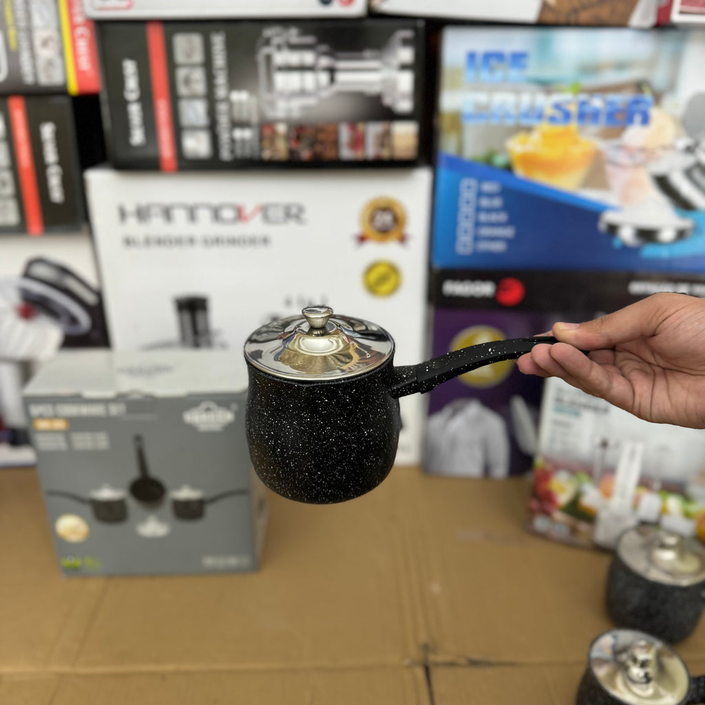 UAKEEN 6-Piece Granite Coffee Pot Set with Lids - Non-Stick Turkish Briki Set