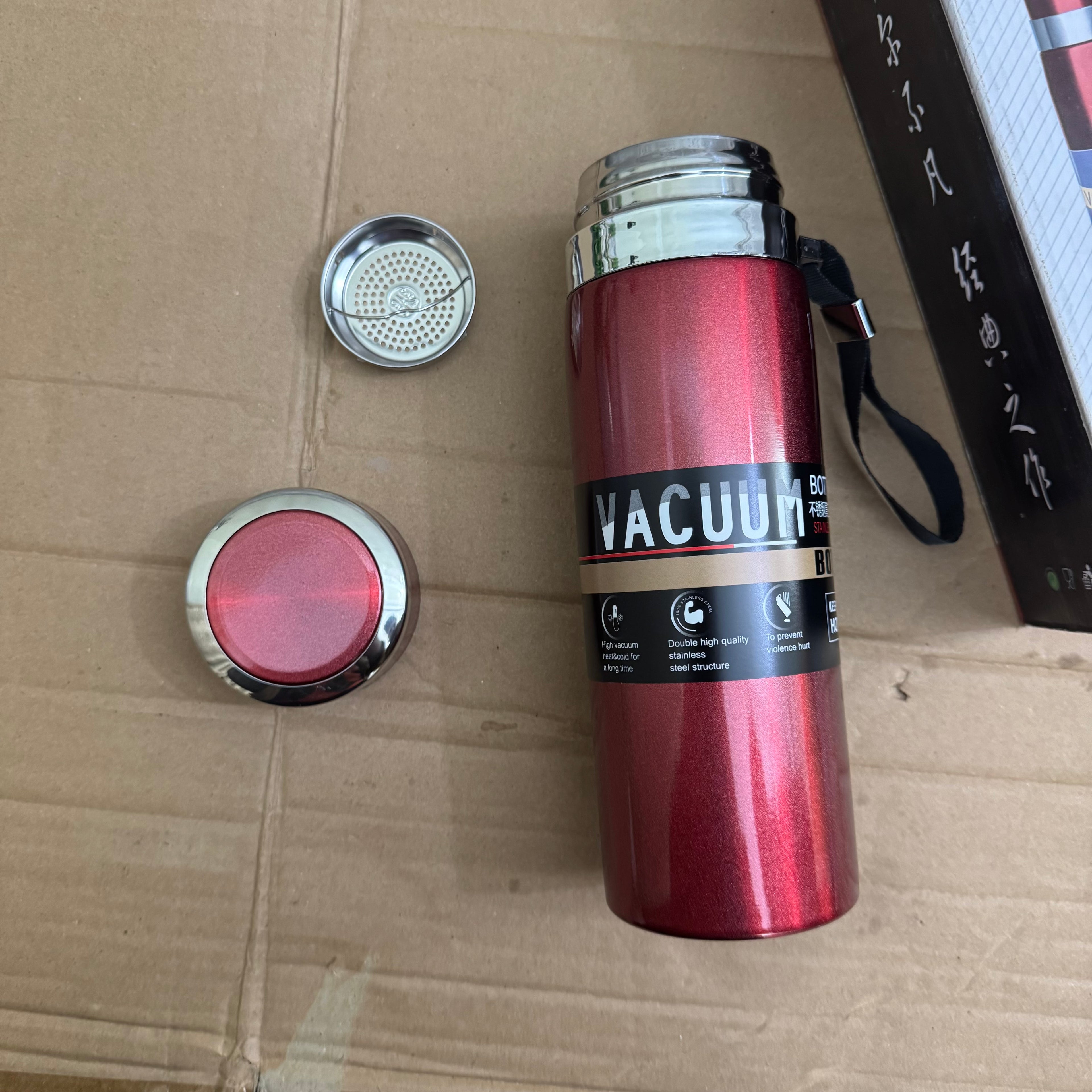 Lot Imported 316 Stainless Steel Vacuum Bottle 800ml – Hot & Cold Insulated Thermos Flask with Strap