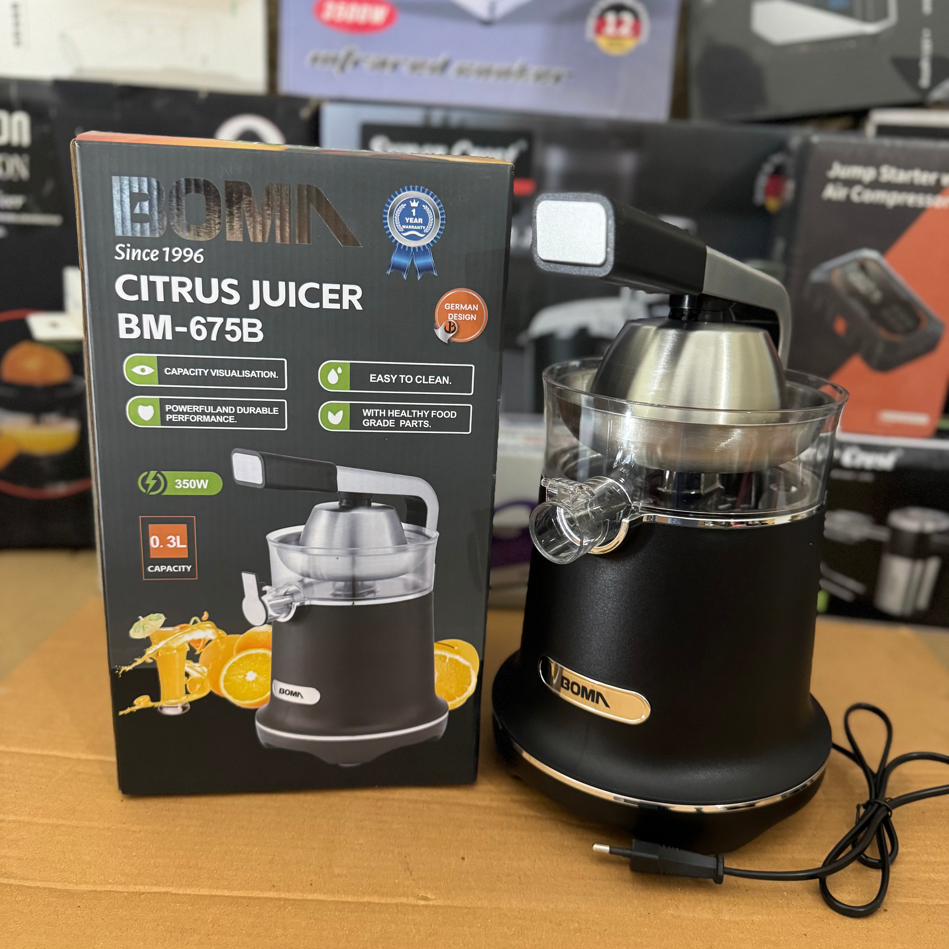 BOMA 350W Electric Citrus Juicer BM-675B - Lot Imported