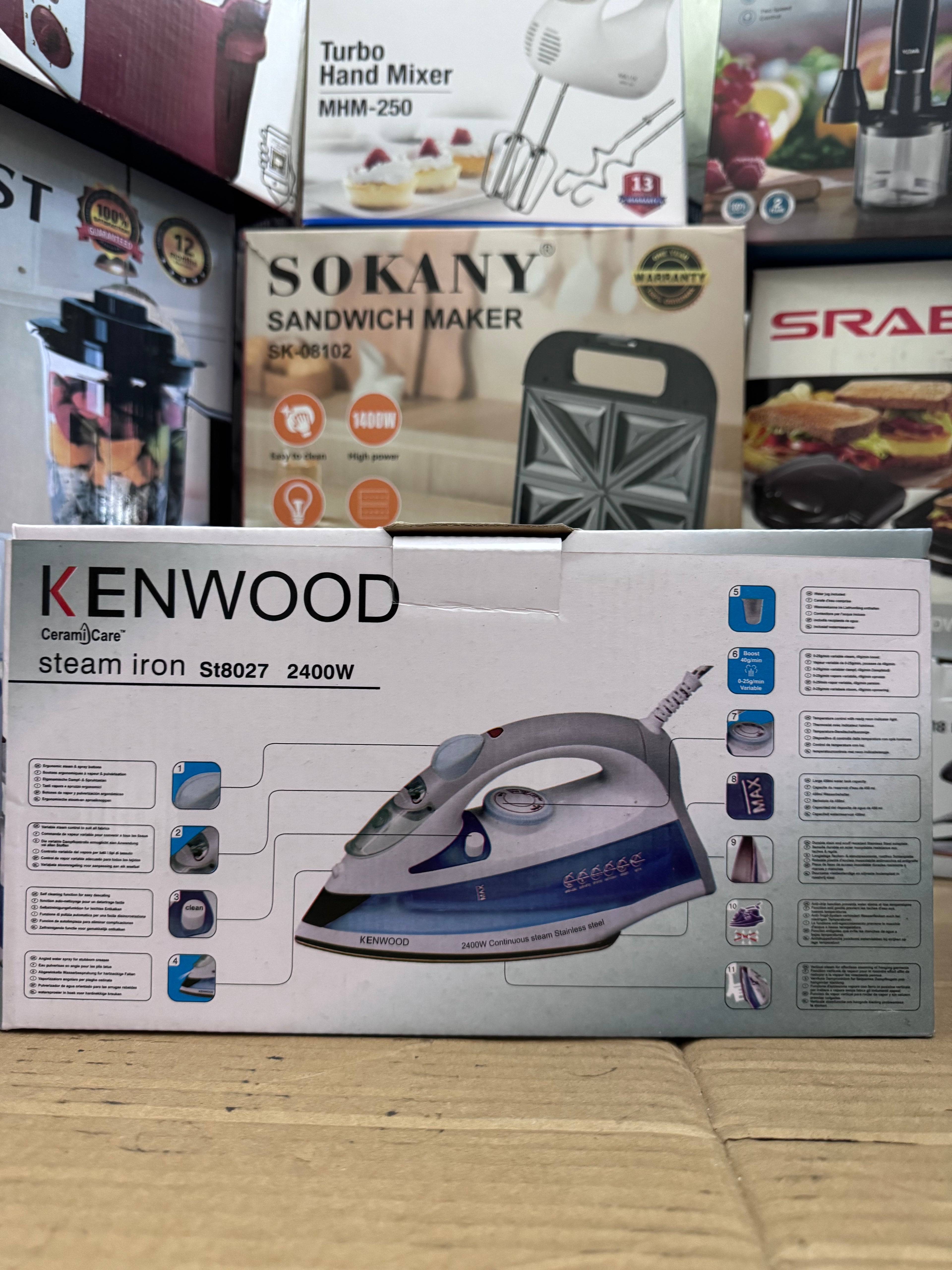Kenwood Steam Iron ST8027 2400W Ceramic Soleplate – Lot Imported | Original Quality