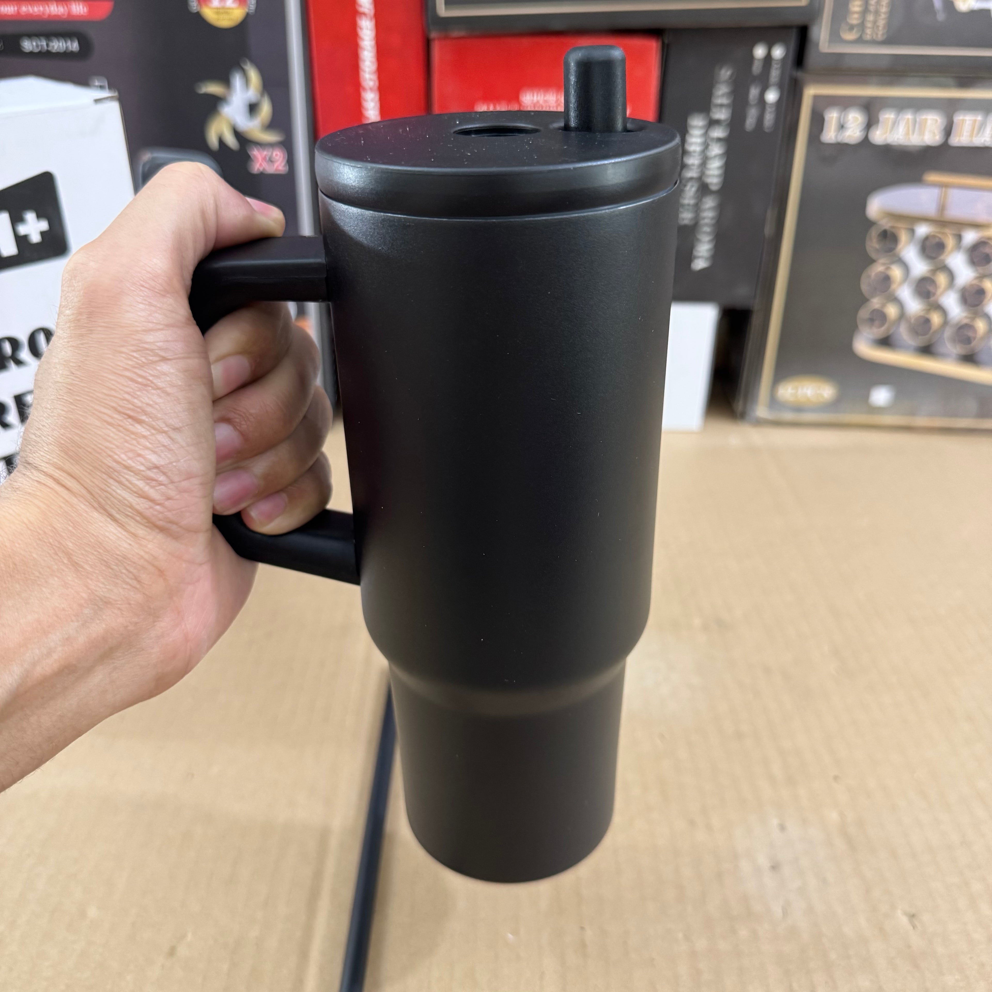 Matte Black 1180ml Fun+ Insulated Travel Tumbler