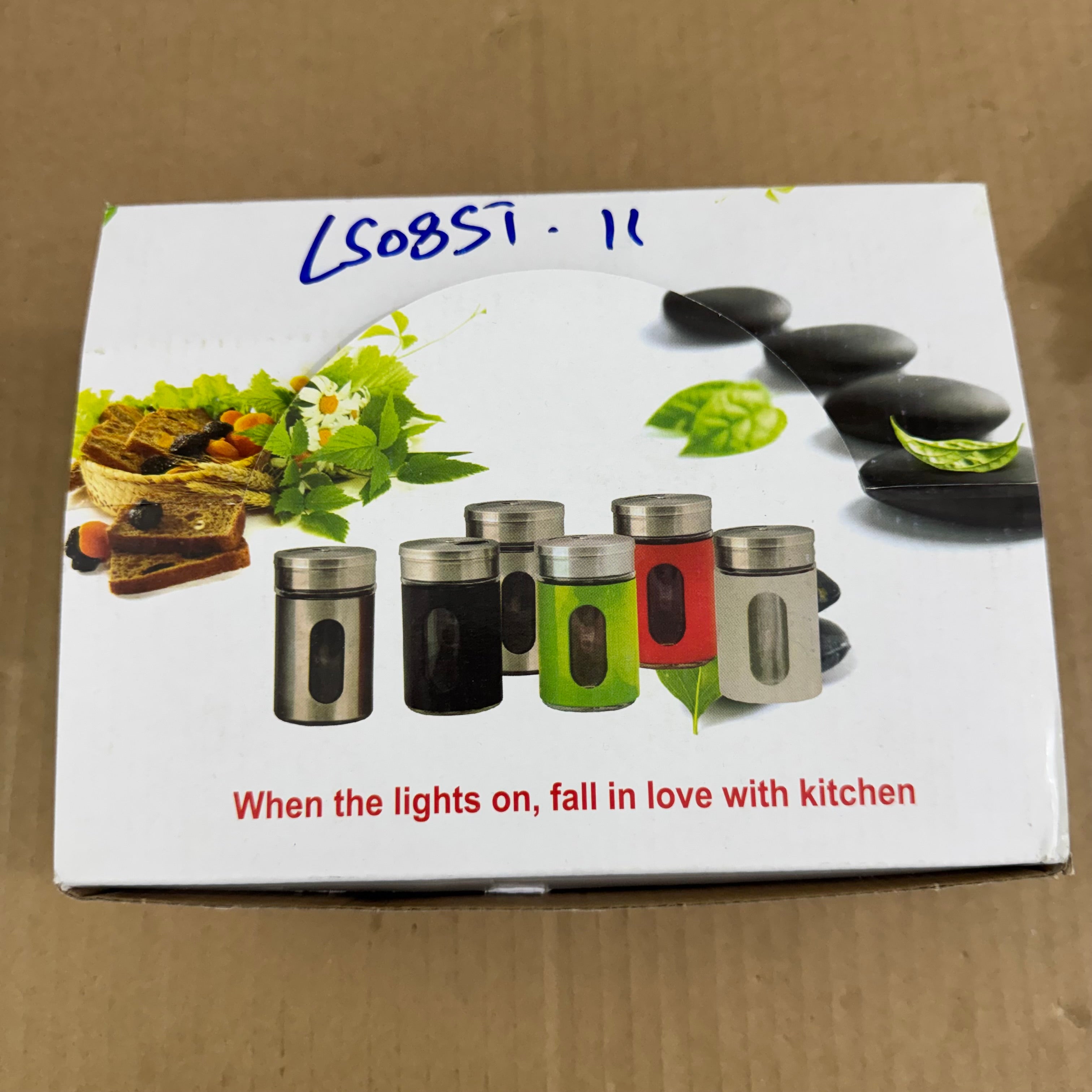 12-Piece Stainless Steel Spice Jar Set