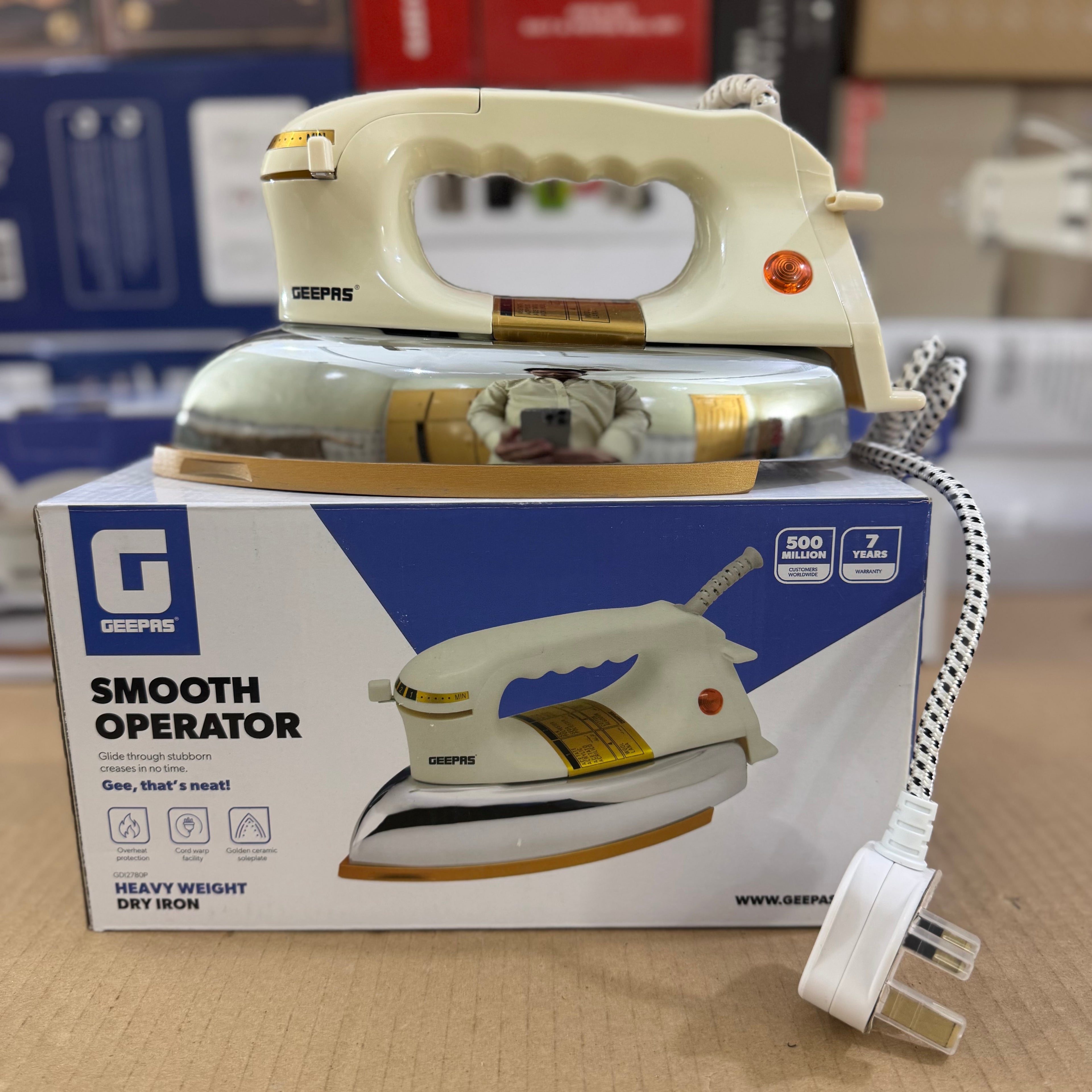 Geepas Heavy Weight Dry Iron (GDI2780P) – German Design