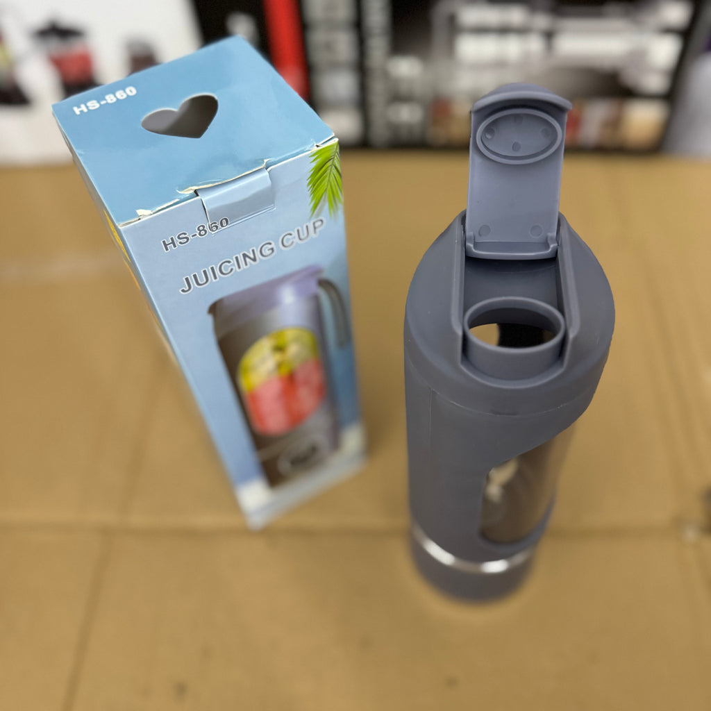 HS-860 Portable Juicing Cup Blender – USB Rechargeable Mini Smoothie Maker Bottle with Stainless Steel Blades