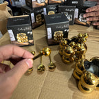 Luxury Gold Ball Cutlery Set - 7-Piece Dessert Fork & Spoon Kit