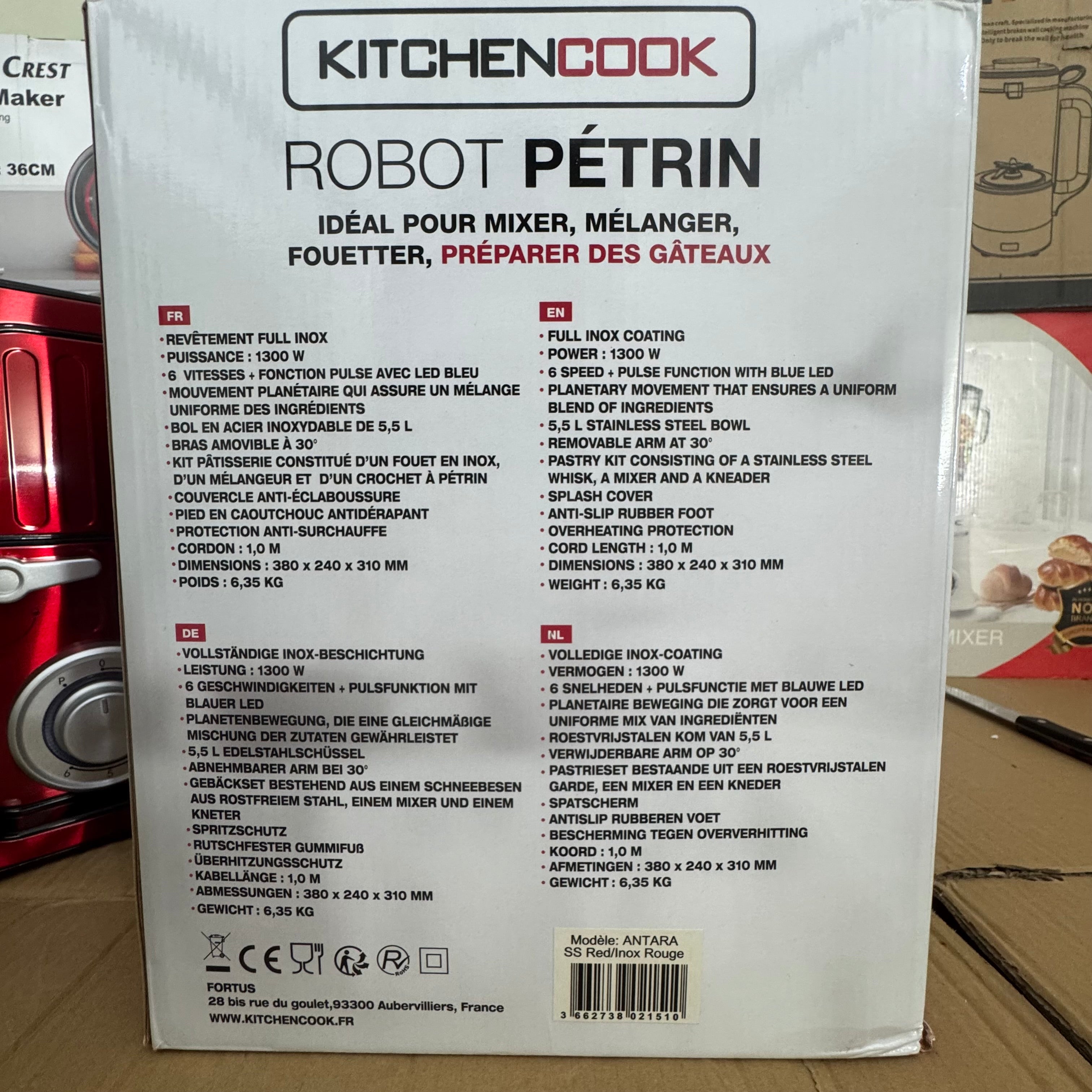 KitchenCook 5.5L Robot Petrin | Professional Dough & Baking Stand Mixer