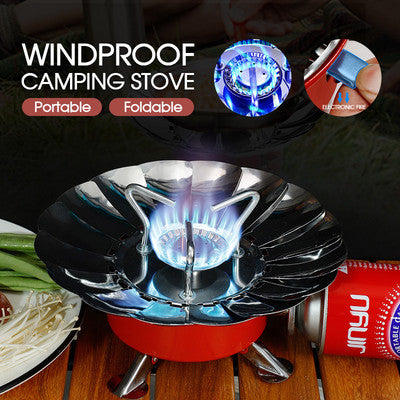 Windproof Camping Stove Portable Foldable Gas Burner – Outdoor Cooking Stove
