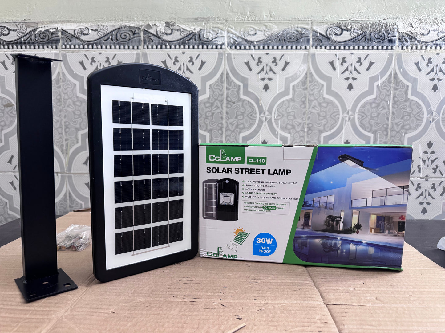 Lot Imported 30W Solar Street Lamp with Motion Sensor – Outdoor Waterproof LED Light Pakistan