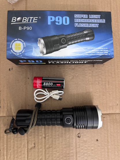 BOBITE P90 Rechargeable Flashlight – Lot Imported High Power Torch for Pakistan